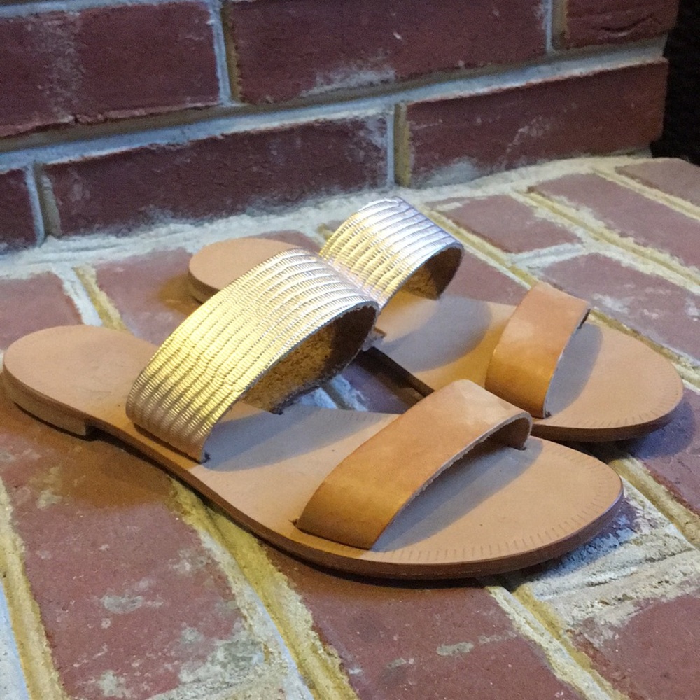 Joie leather and metallic Sable Sandal